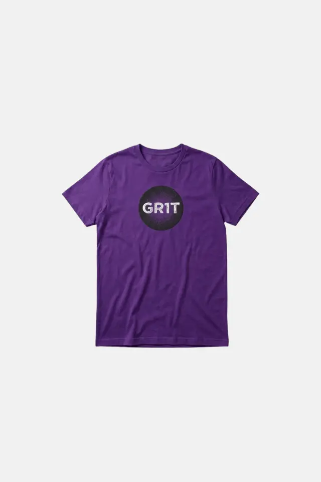 GR1T Baskılı Oversize Tişört - Mor