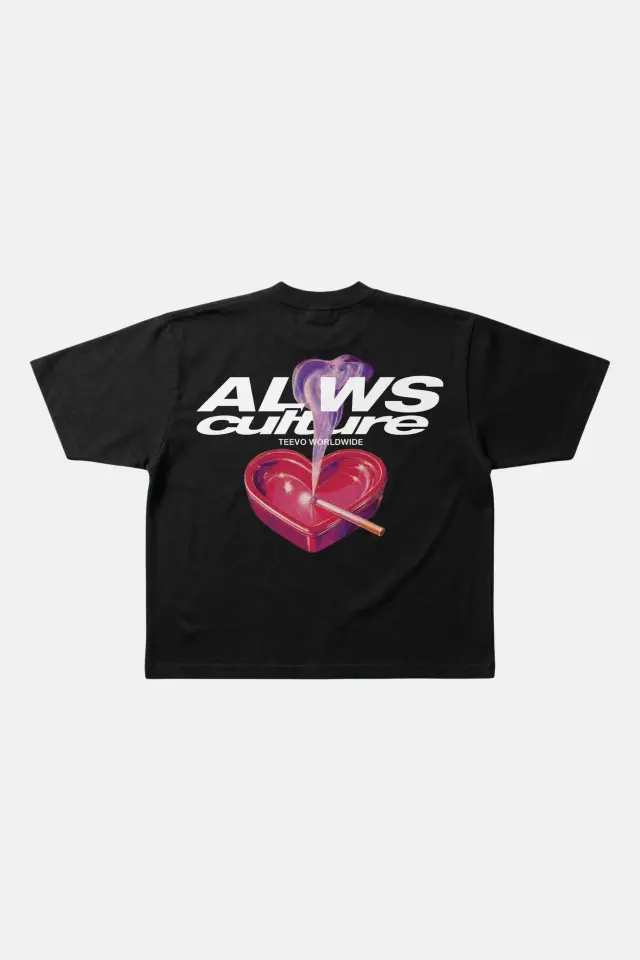 TEEVO TOXIC HEART ASHTRAY PREMIUM BOXY FIT T-SHIRT