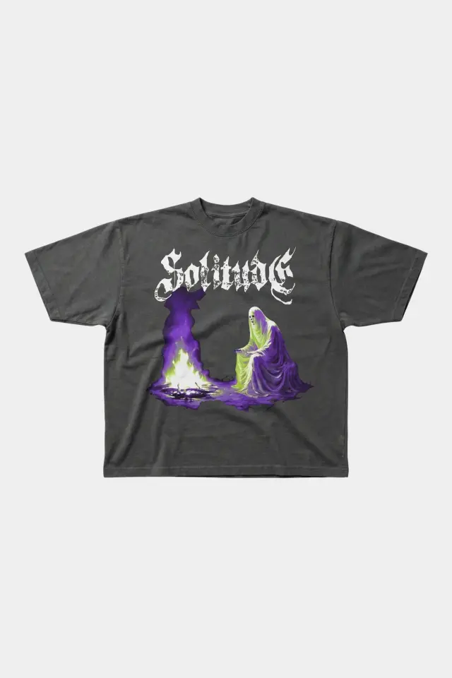 TEEVO SOLITUDE GHOST RITUAL PREMIUM BOXY FIT T-SHIRT