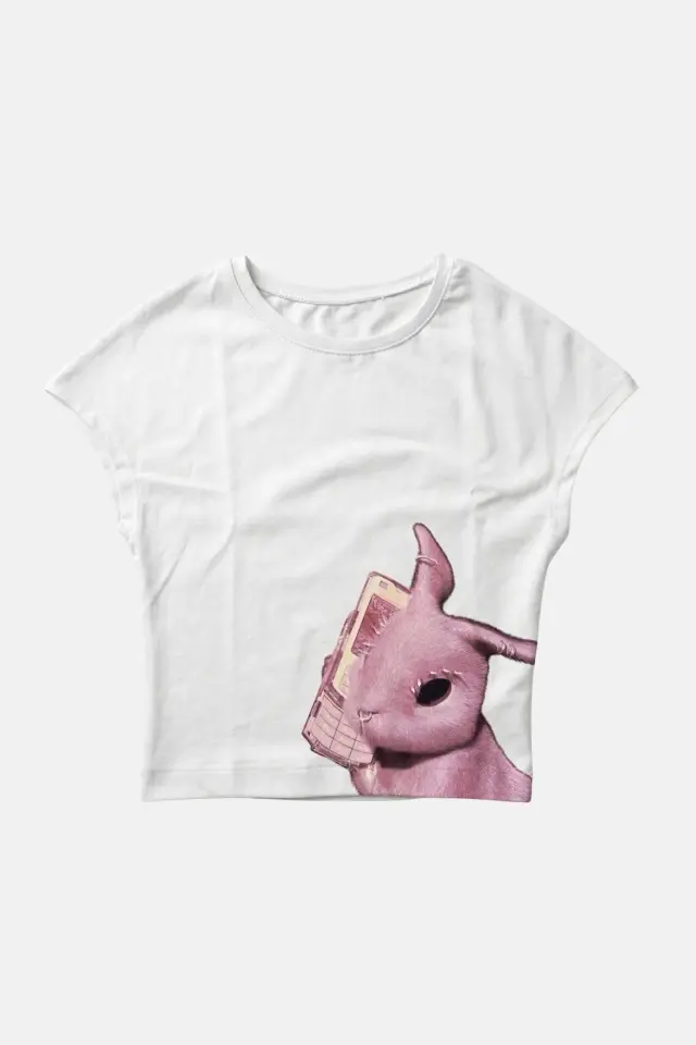 TEEVO RETRO CALLER BUNNY PREMIUM CROPPED